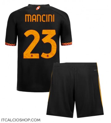AS Roma Gianluca Mancini #23 Terza Maglia Bambino 2023-24 Manica Corta (+ Pantaloni corti)